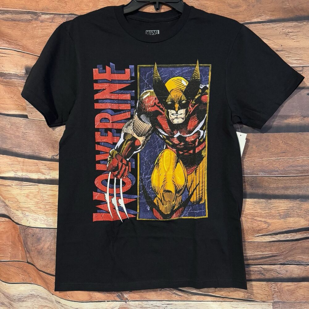Marvel Wolverine Shirt Mens Small S Black Graphic Tee X-Men Logan Comic Art NEW